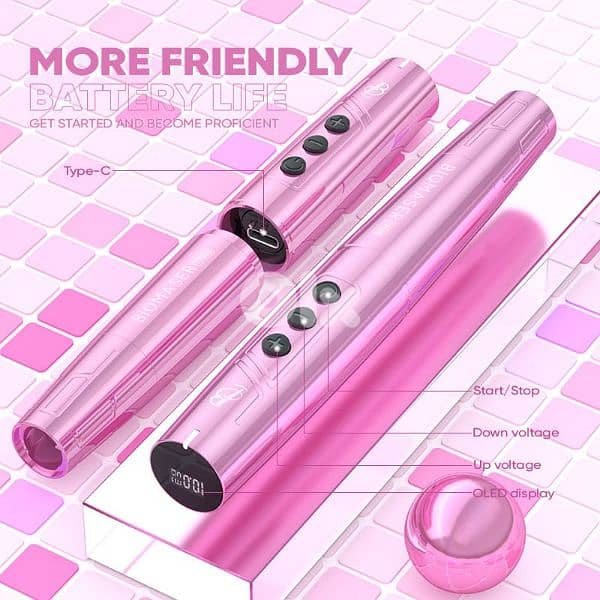 Biomaser TP006 Wireless PMU tattoo Machine - Dual Battery, Swiss Motor 6