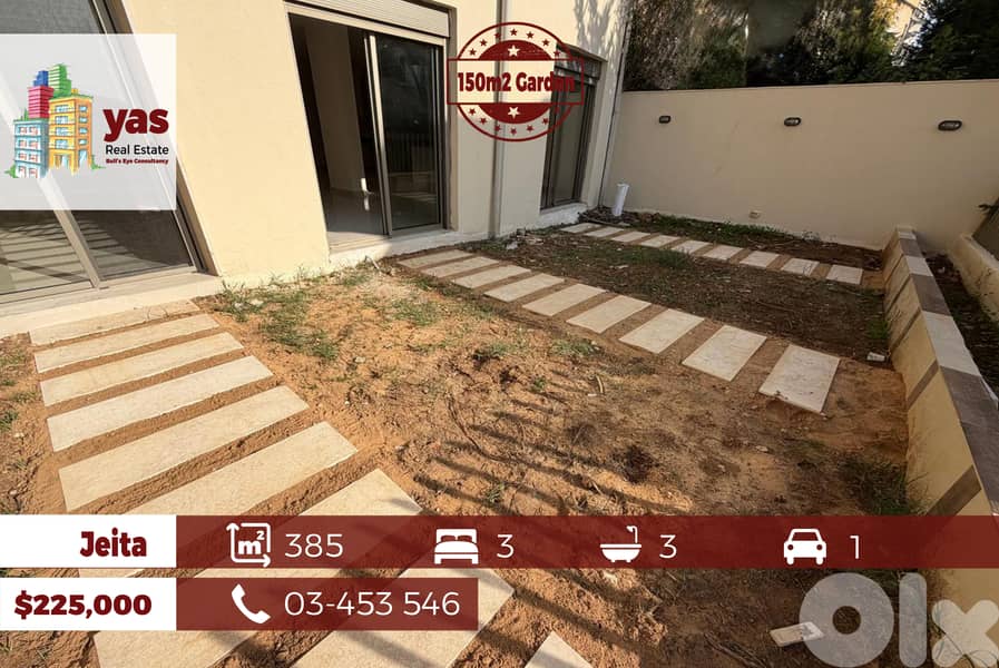 Jeita 385m2 | 150m2 Terrace | Prime Location | Brand New | EL 0