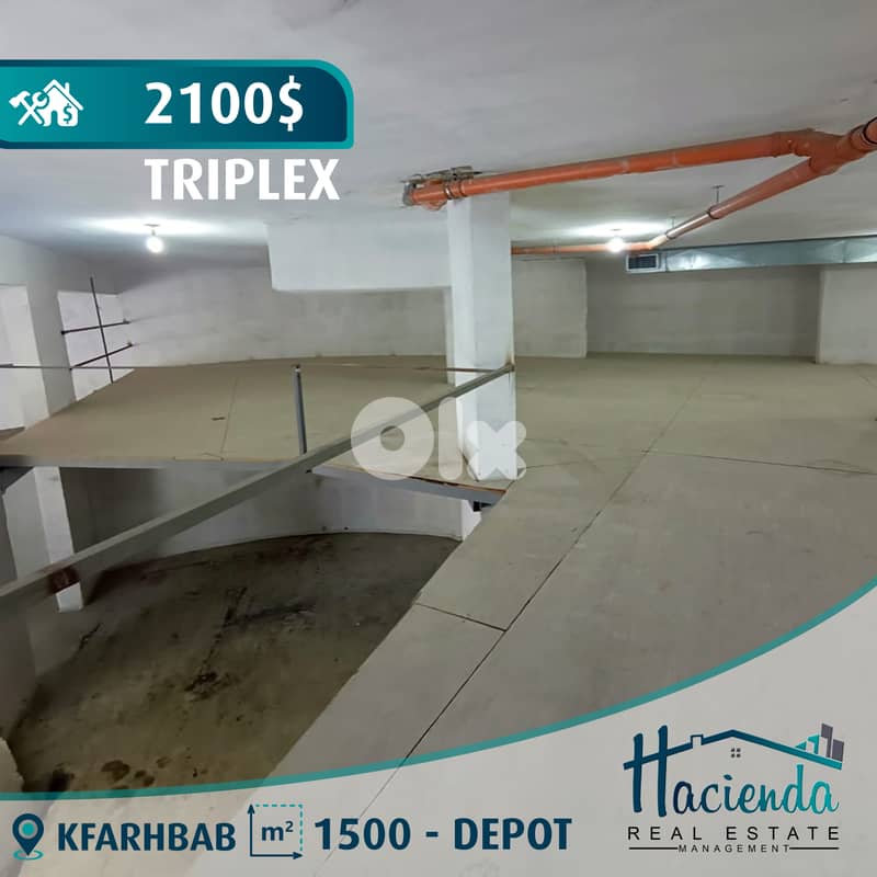 Triplex Warehouse For Rent In Kfarhbab 0
