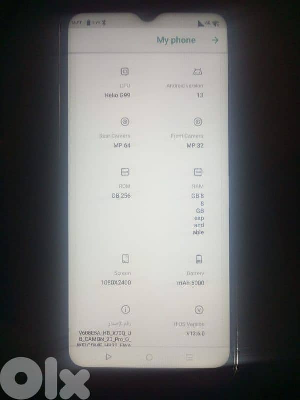 tecno camon 20 pro ( copy ) 256gb 6+6 gram 1