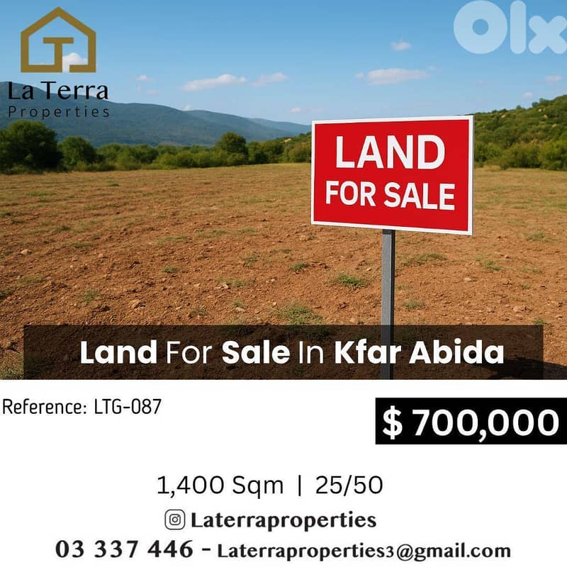 Land For Sale In Kfar Abida 0