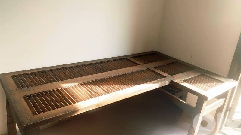 Moving Sale! Unique L-Shaped Desk/Table from Reclaimed Wooden Shutters 2