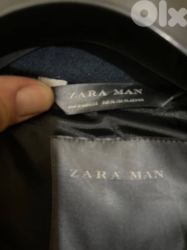ZARA MEN coat size XL blue petrol mint conditio 1