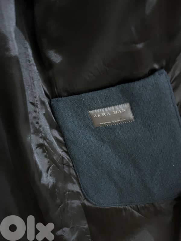 ZARA MEN coat size XL blue petrol mint conditio 3