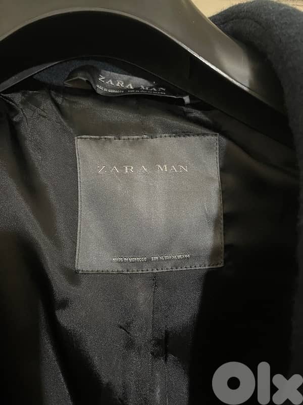 ZARA MEN coat size XL blue petrol mint conditio 7