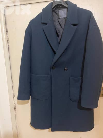 ZARA MEN coat size XL blue petrol mint conditio