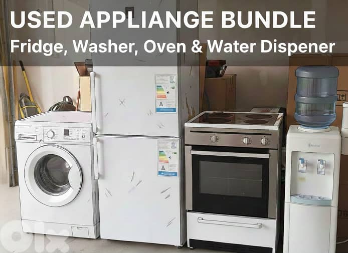 Fridge, Washing Machine, Oven, and Water Dispenser 0