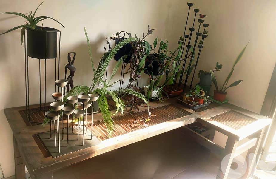 Moving Sale! Unique L-Shaped Desk/Table from Reclaimed Wooden Shutters 0