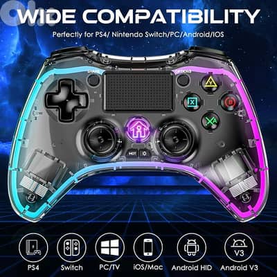 P05 Ergonomic RGB Wireless Controller PS4 PC MOBILE SWITVH AND NINTEND