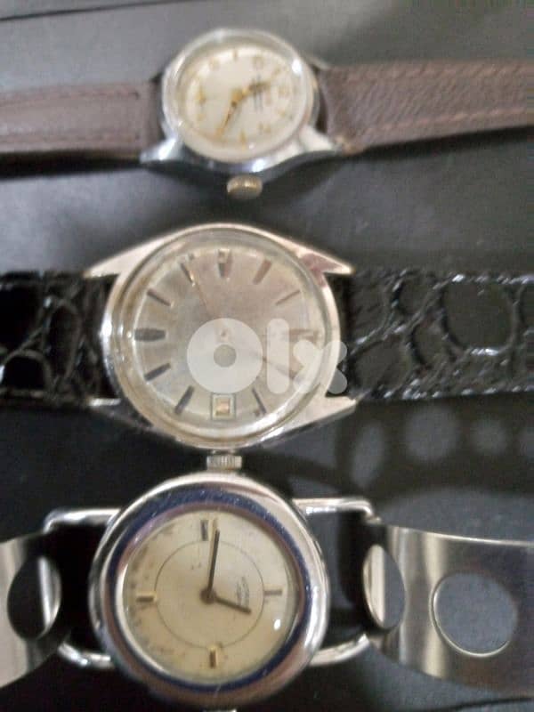 3 vintage Swiss watches winding all for 50$ 0