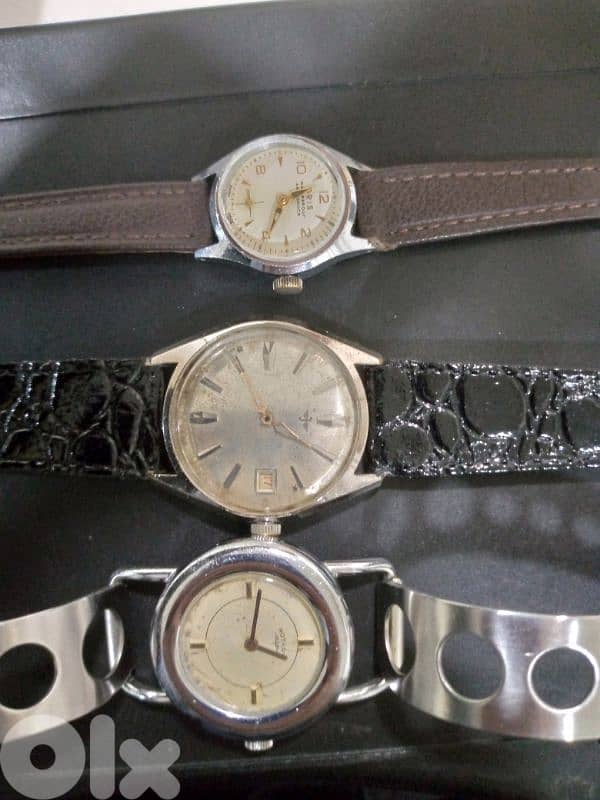 3 vintage Swiss watches winding all for 50$ 2