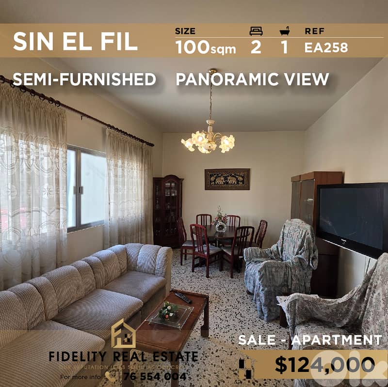 Apartment for sale in Sin El Fil EA258 شقة للبيع في سن الفيل 0