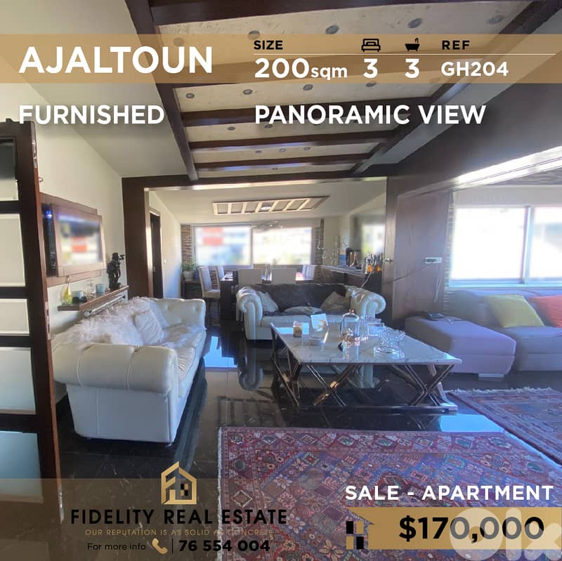 Apartment for sale in Ajaltoun GH204 شقة مفروشة للبيع في عجلتون 0