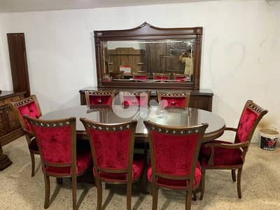 اوضة سفرة ملكية خشب زان ولاتي كلا ملبسة قشر