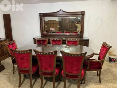 اوضة سفرة ملكية خشب زان ولاتي كلا ملبسة قشر