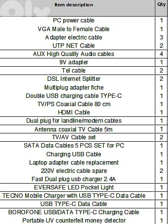 PC/TV/Mobile electronic cables and adapters 0