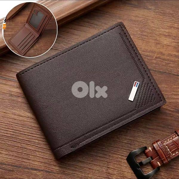 Elegant Brown Leather Bi-Fold Wallet for Men 0