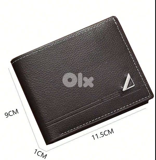 Men's Black Leather Wallet with Metal Accent 1