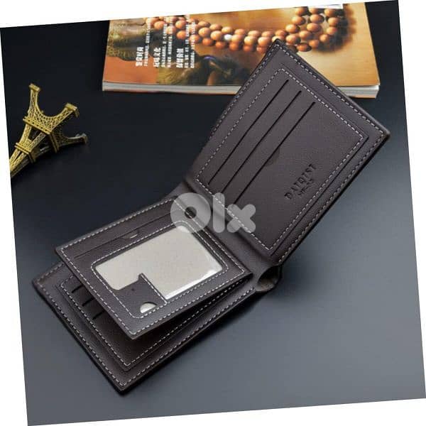 Elegant Geometric Design Leather Wallets in Black and Brown 2