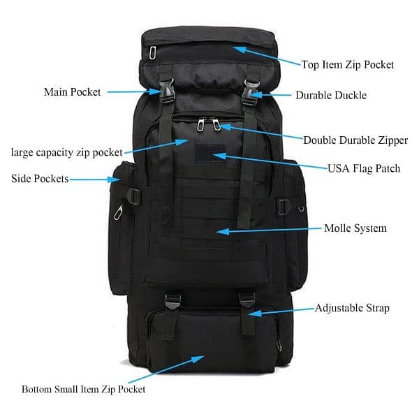 Military Tactical Backpack with Multiple Compartments and Straps 8
