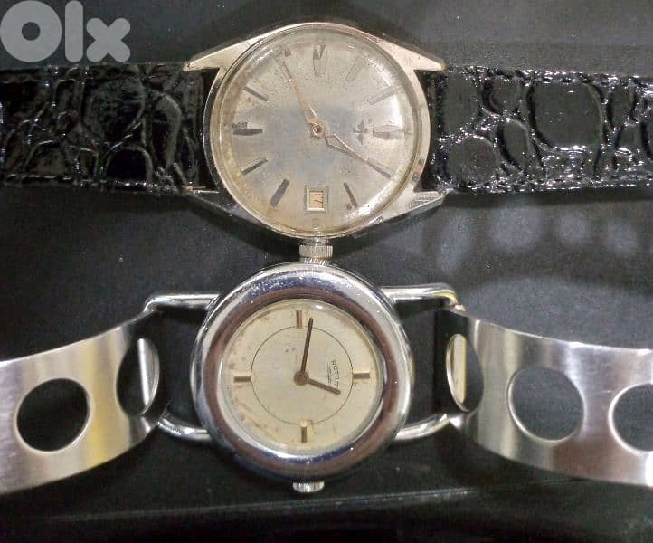 2 vintage Swiss watches winding all for 25$ 0