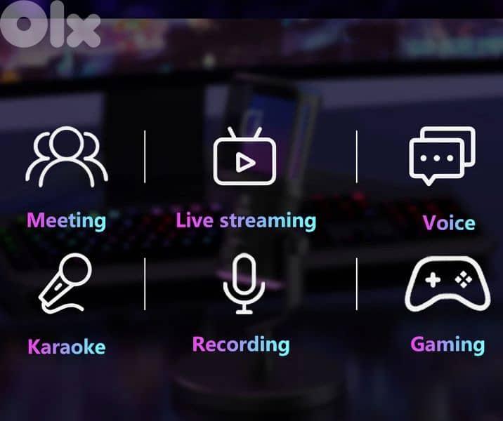 JYX U120 Game Desktop Microphone with RGB Breath Lights  /4$ delivery 3