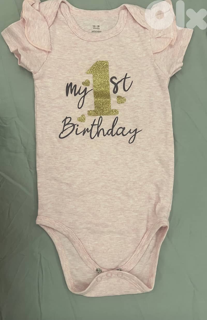 First birthday bodysuit 1