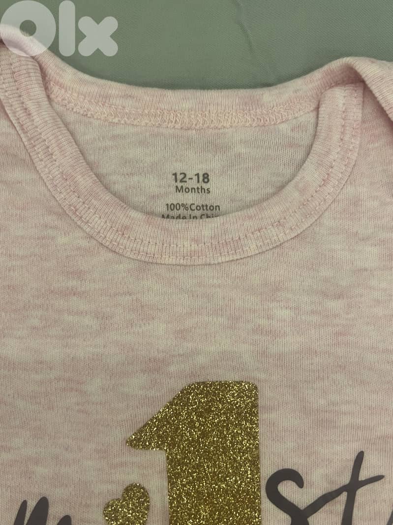 First birthday bodysuit 3