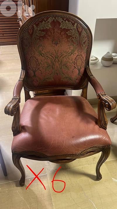 arm chair (leather and wood)