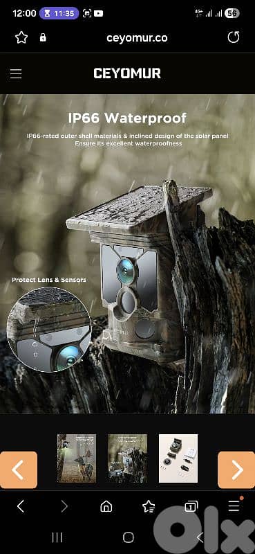 CEYOMUR 4K 30fps Solar Trail Camera, WiFi Bluetooth 46MP/4$ delivery