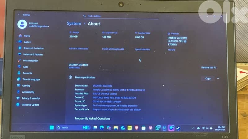 lenovo thinkpad L380 2