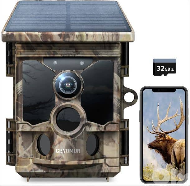CEYOMUR 4K 30fps Solar Trail Camera, WiFi Bluetooth 46MP/4$ delivery 0