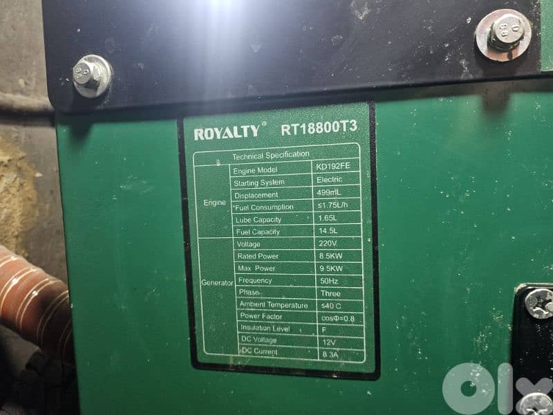 Generator royalty 11kva 4