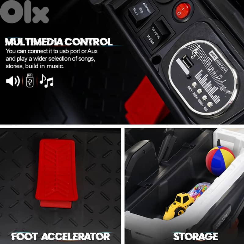 Electric Ride-On Car for Kids with Battery Power 12V - سيارة كهربائية 1