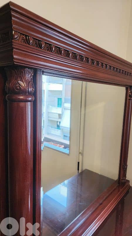 wood mirror مراية بيت خزانة خشب  جارور غرفة نوم صالون 1