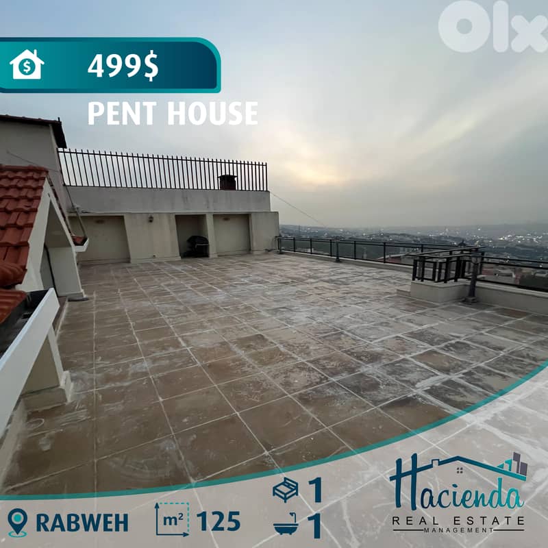 Pent House For Rent In Rabweh 0