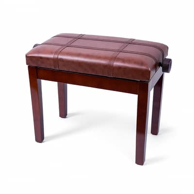 Wooded Adjustable Piano Bench Chair Brown