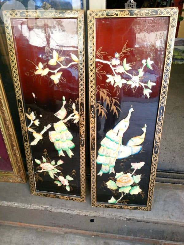 طابلو صيني قديم مصدّف 0