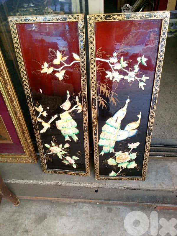 طابلو صيني قديم مصدّف 1