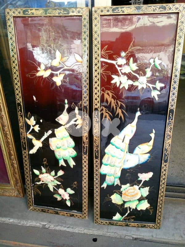 طابلو صيني قديم مصدّف 2