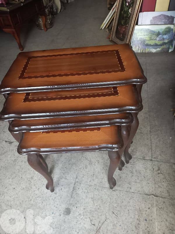 طقم طاولات خشب زين ٤ قطع 1