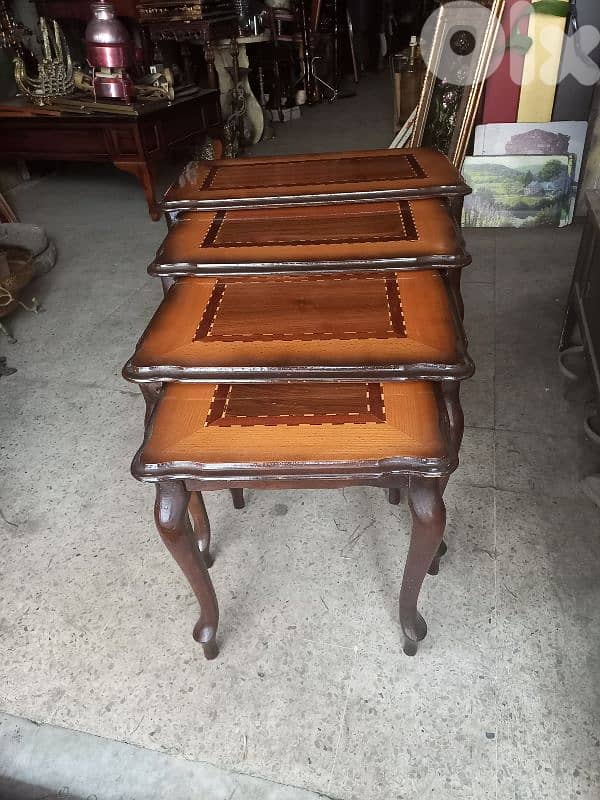 طقم طاولات خشب زين ٤ قطع 2