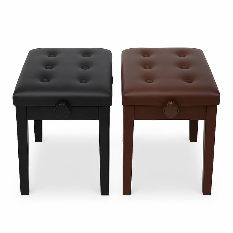 Wooded Adjustable Piano Bench Chair available in Black and Brown 0