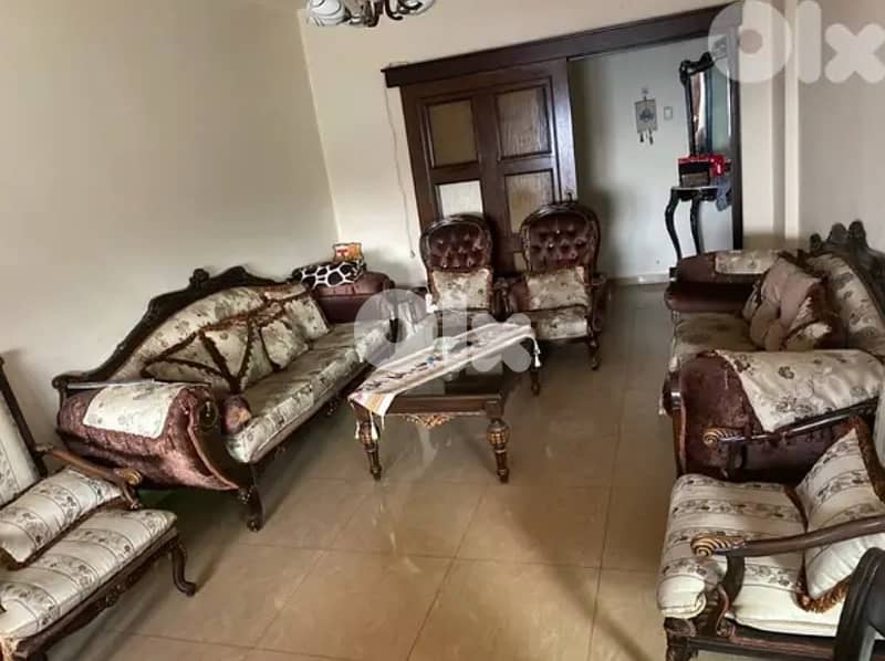 صالون كامل خشب زين قلعة ٨ قطع ب ٢٠٠$ يا بلاش يعني 0