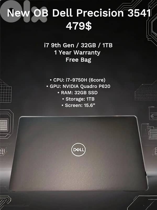 Cheapest New Dell (OB) Precision 3541 NVIDEA Quadro P620 with free bag 0