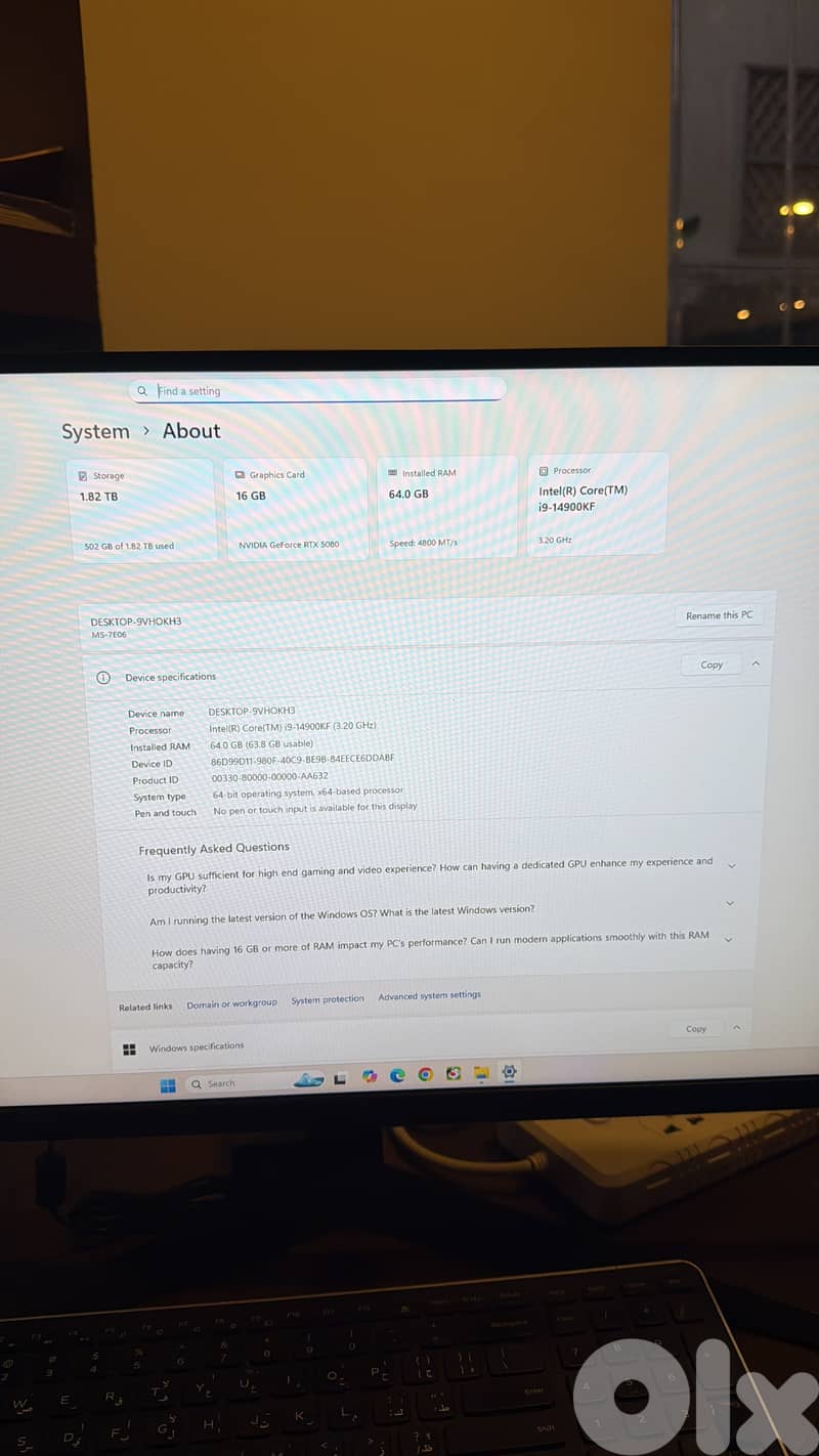 Computer desktop i9 5080 1