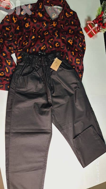 بنطلون جلد اسود 0