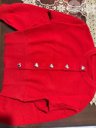 red cardigan