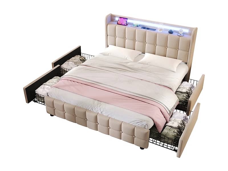 LED Drawers Bed 4
