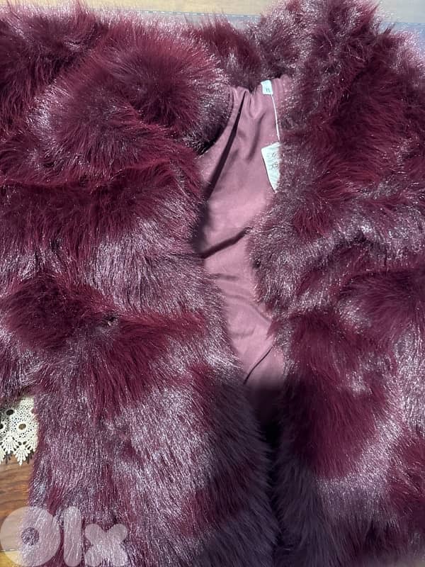 burgundy fur jacket 2